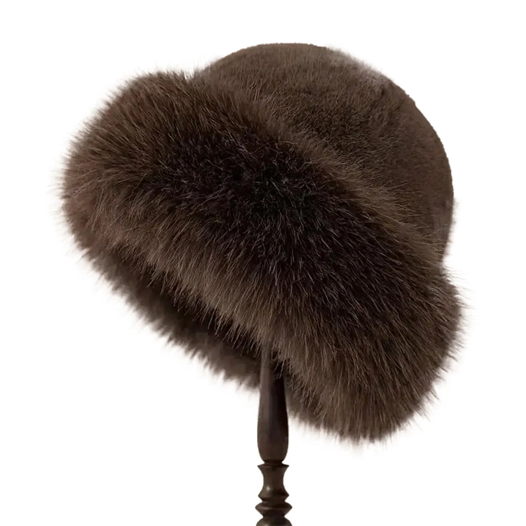 Women's Plush Winter Fur Hat - Warm Fluffy Beanie