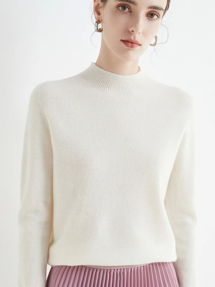 Mock-Neck Pullover Sweater for Women