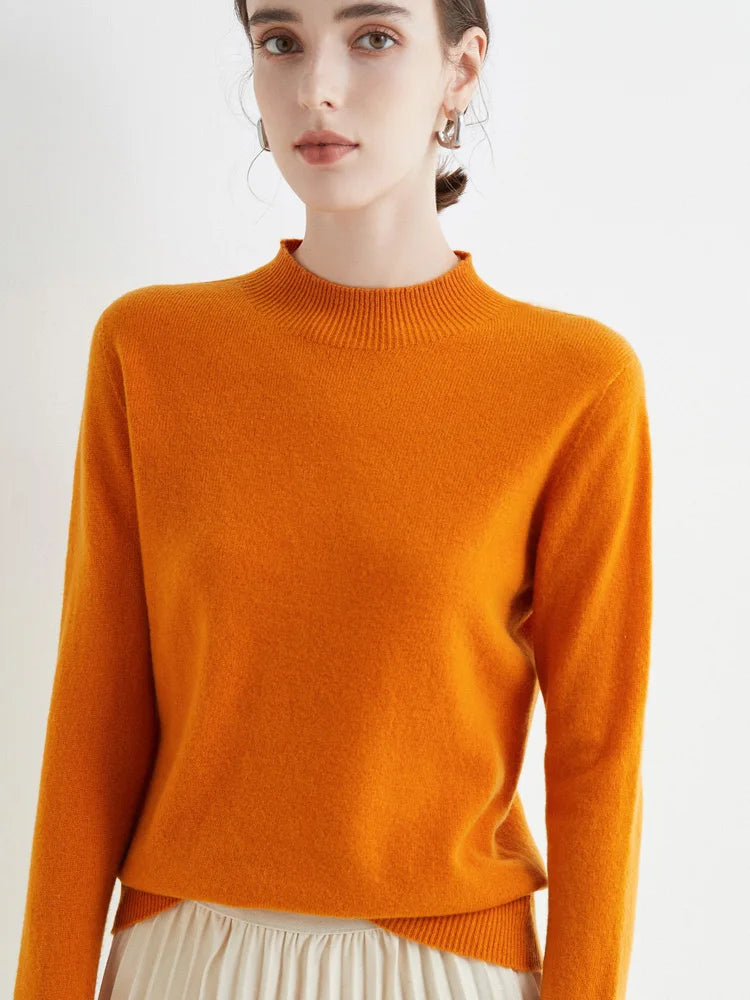 Mock-Neck Pullover Sweater for Women