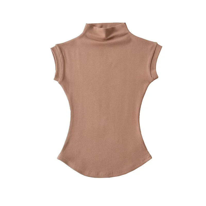 Women's Sleeveless Turtleneck T-Shirt