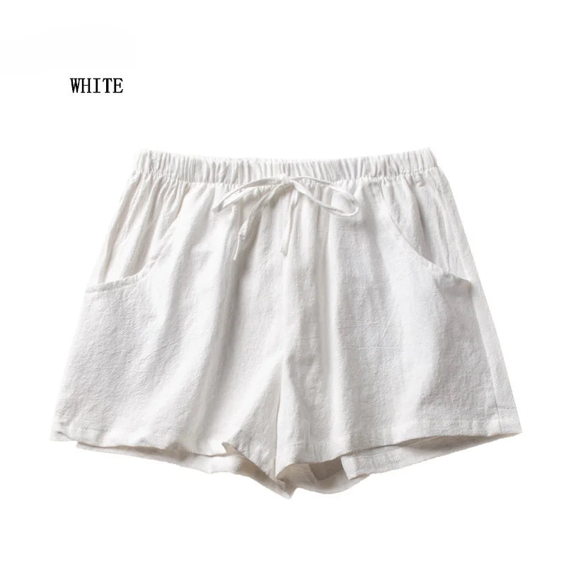 Women's High-Waisted Linen Shorts
