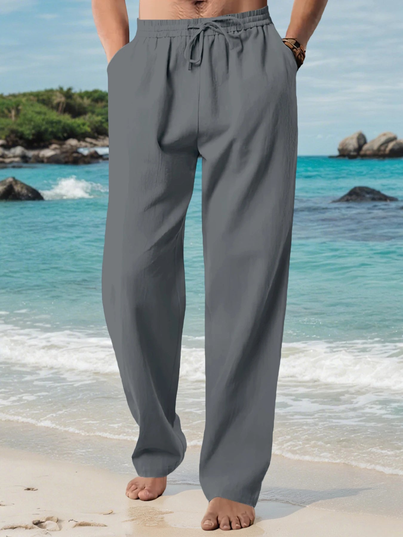 Men's Casual Beach Pants - Loose Breathable Trousers