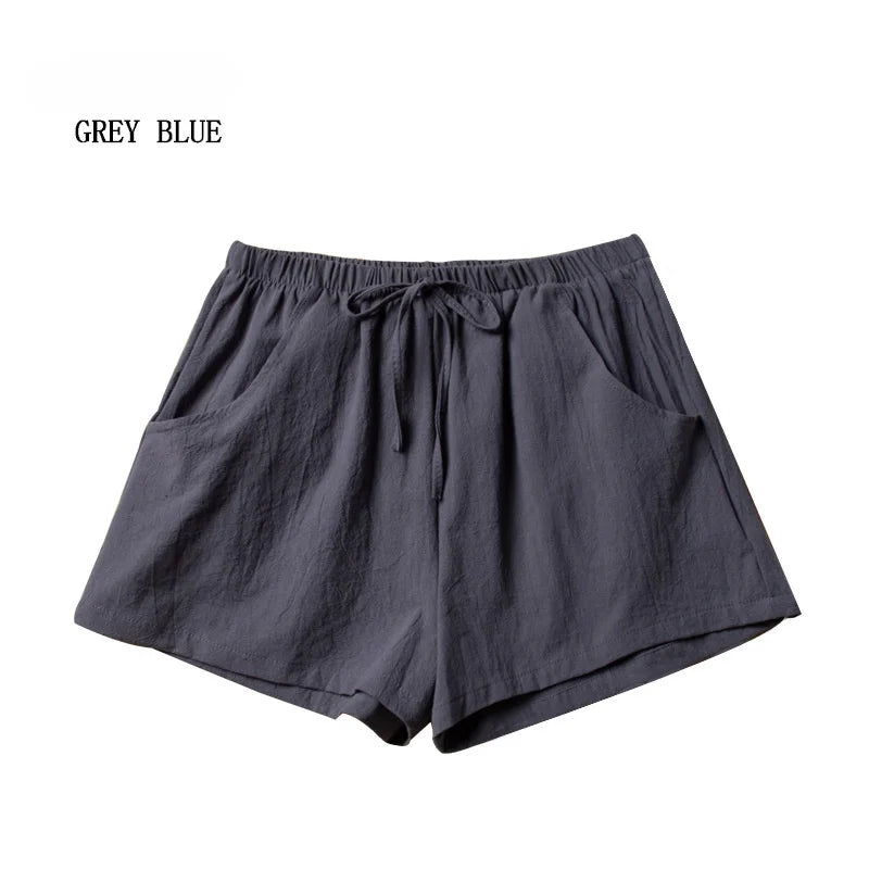 Women's High-Waisted Linen Shorts