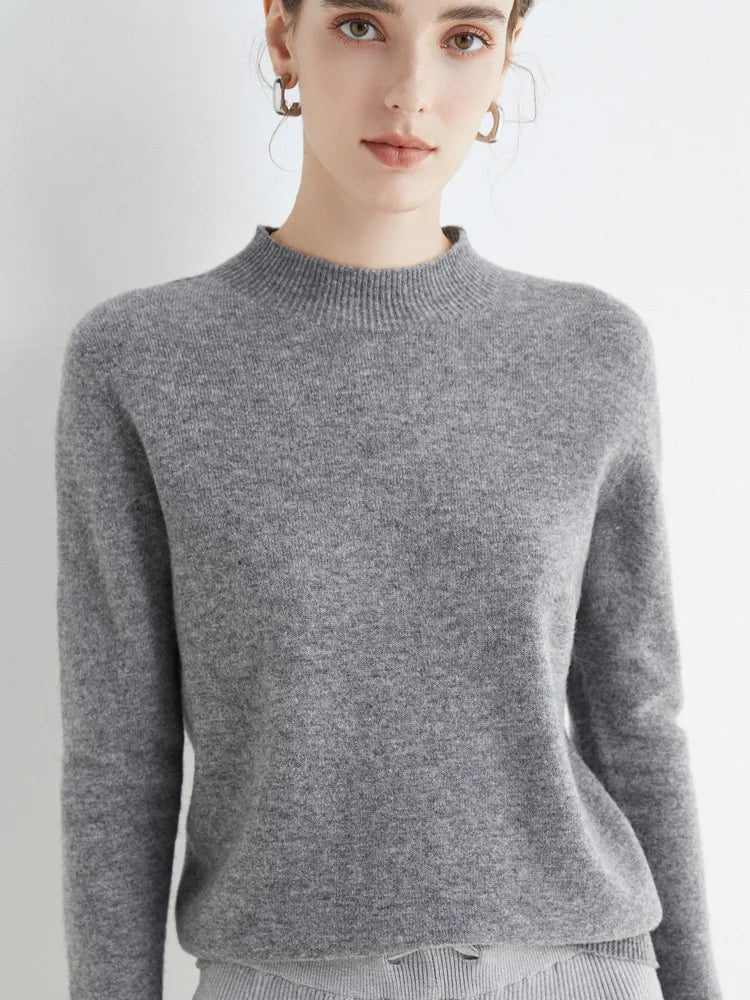 Mock-Neck Pullover Sweater for Women