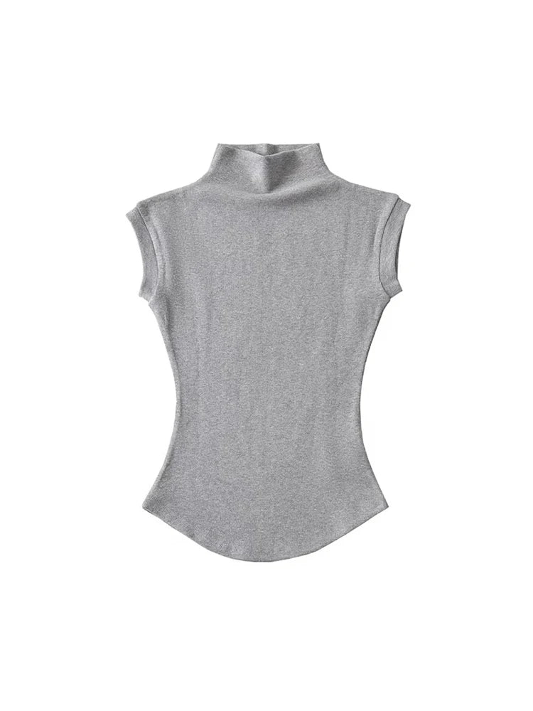 Women's Sleeveless Turtleneck T-Shirt