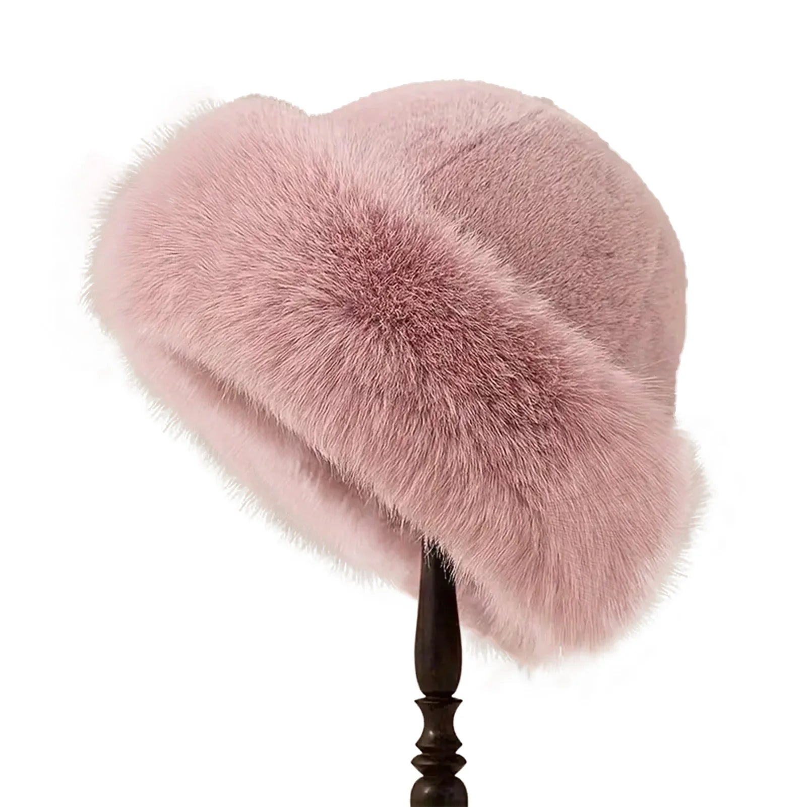 Women's Plush Winter Fur Hat - Warm Fluffy Beanie