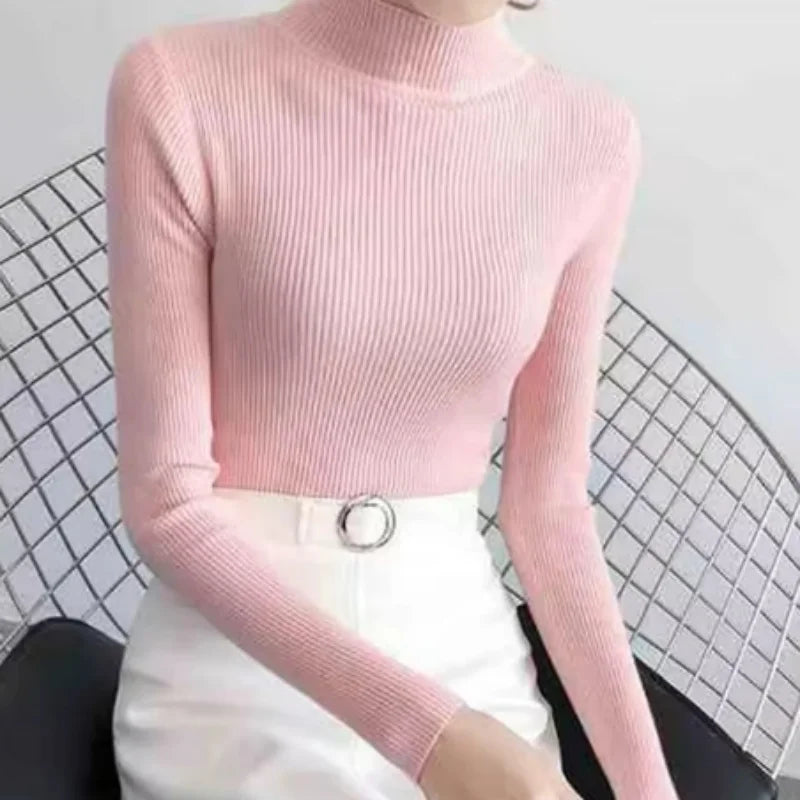 Mock Neck Pullover Sweater for Women