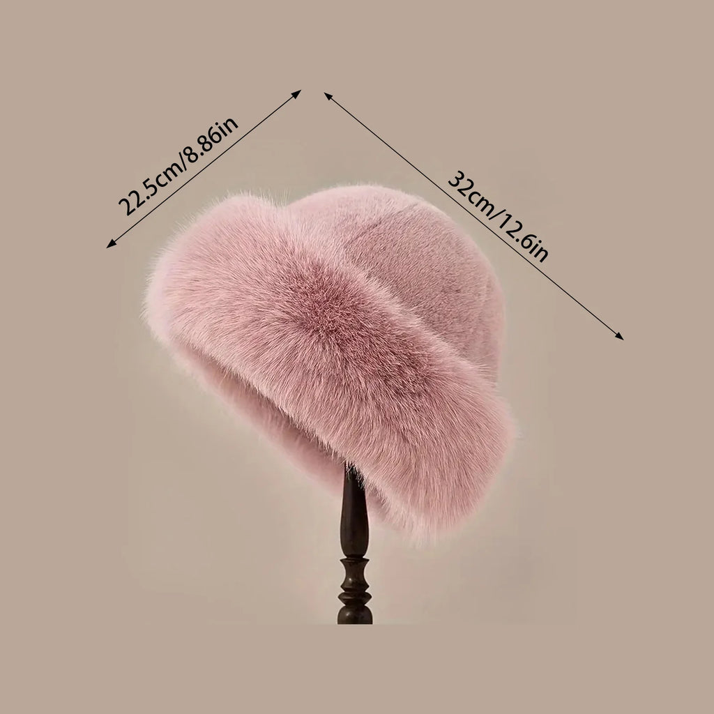 Women's Plush Winter Fur Hat - Warm Fluffy Beanie