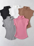 Women's Sleeveless Turtleneck T-Shirt