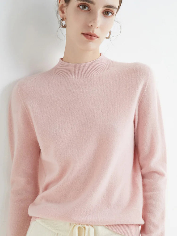 Mock-Neck Pullover Sweater for Women