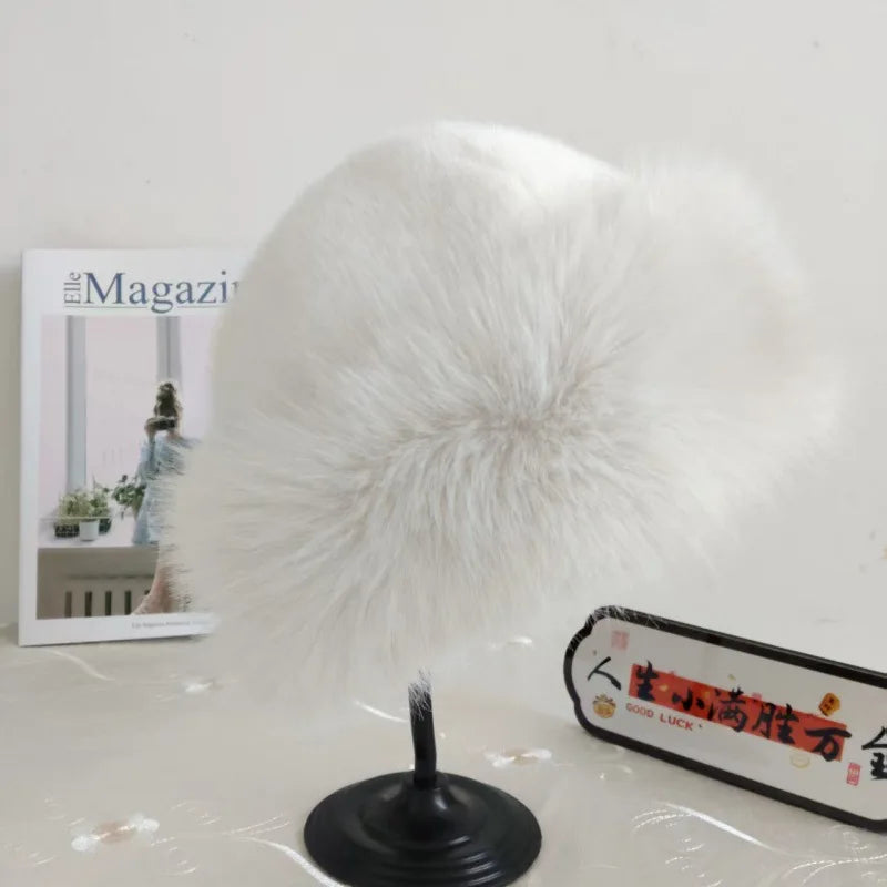 Women's Plush Winter Fur Hat - Warm Fluffy Beanie