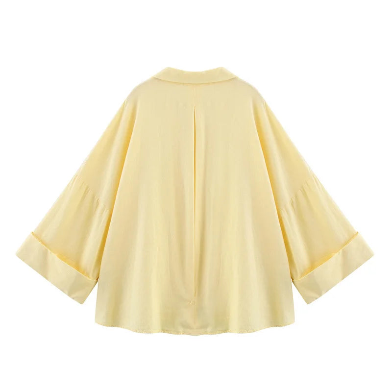 Women's Long Sleeve V-Neck Blouse