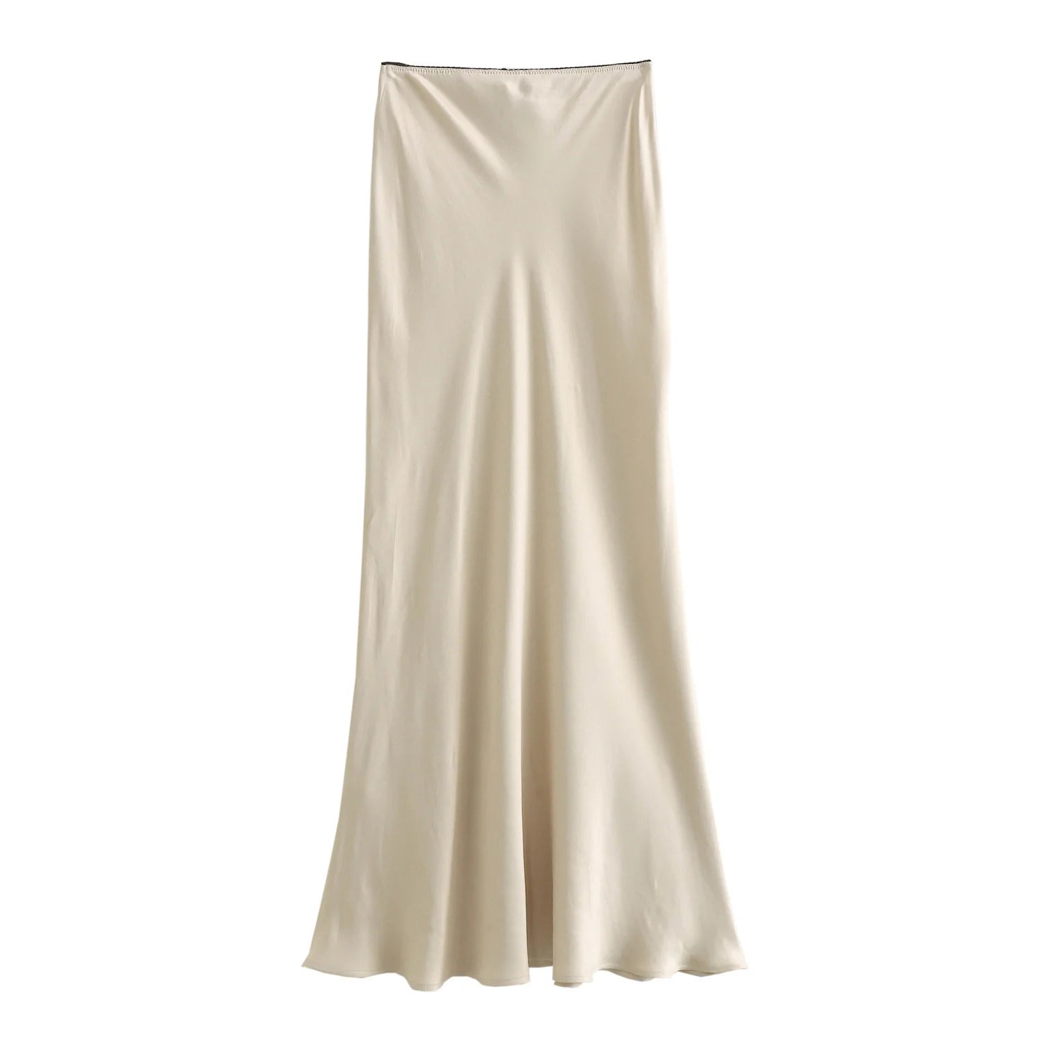Women's Satin Bow-Decorated High-Waist A-Line Skirt