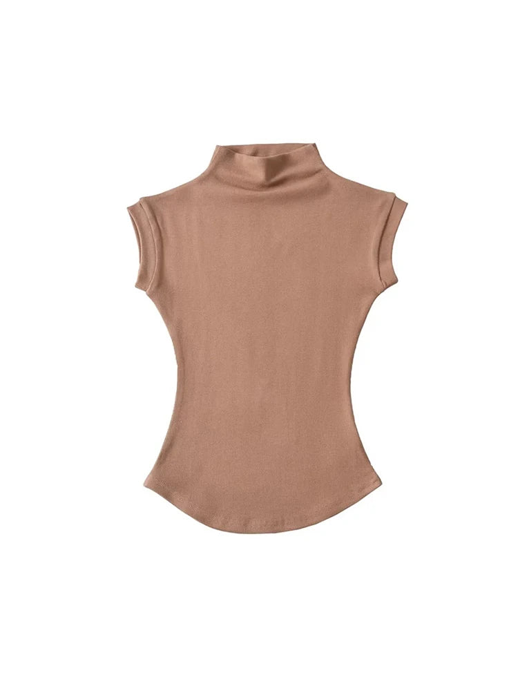 Women's Sleeveless Turtleneck T-Shirt