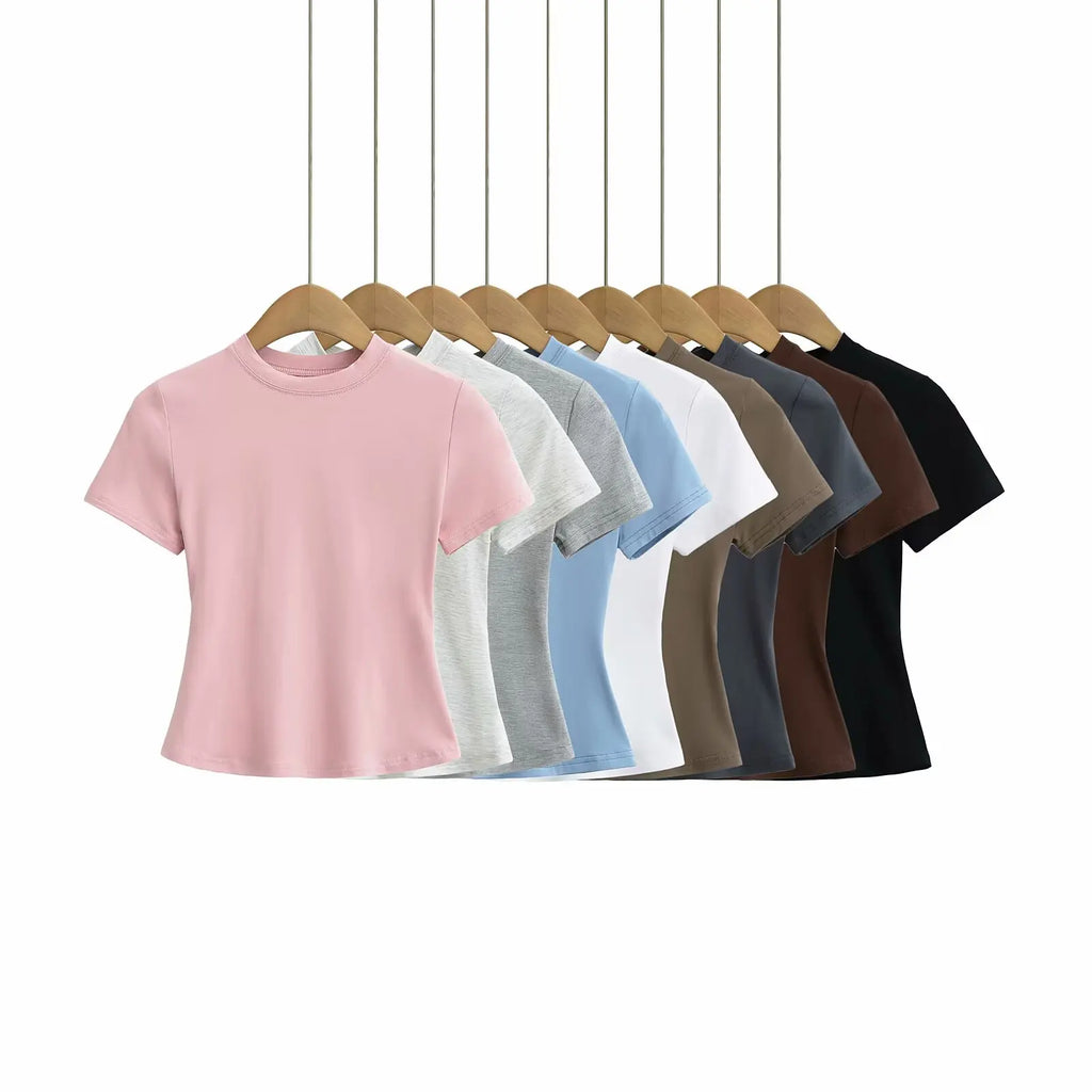 Women's Slim Fit Casual T-Shirt - Short Sleeve Top