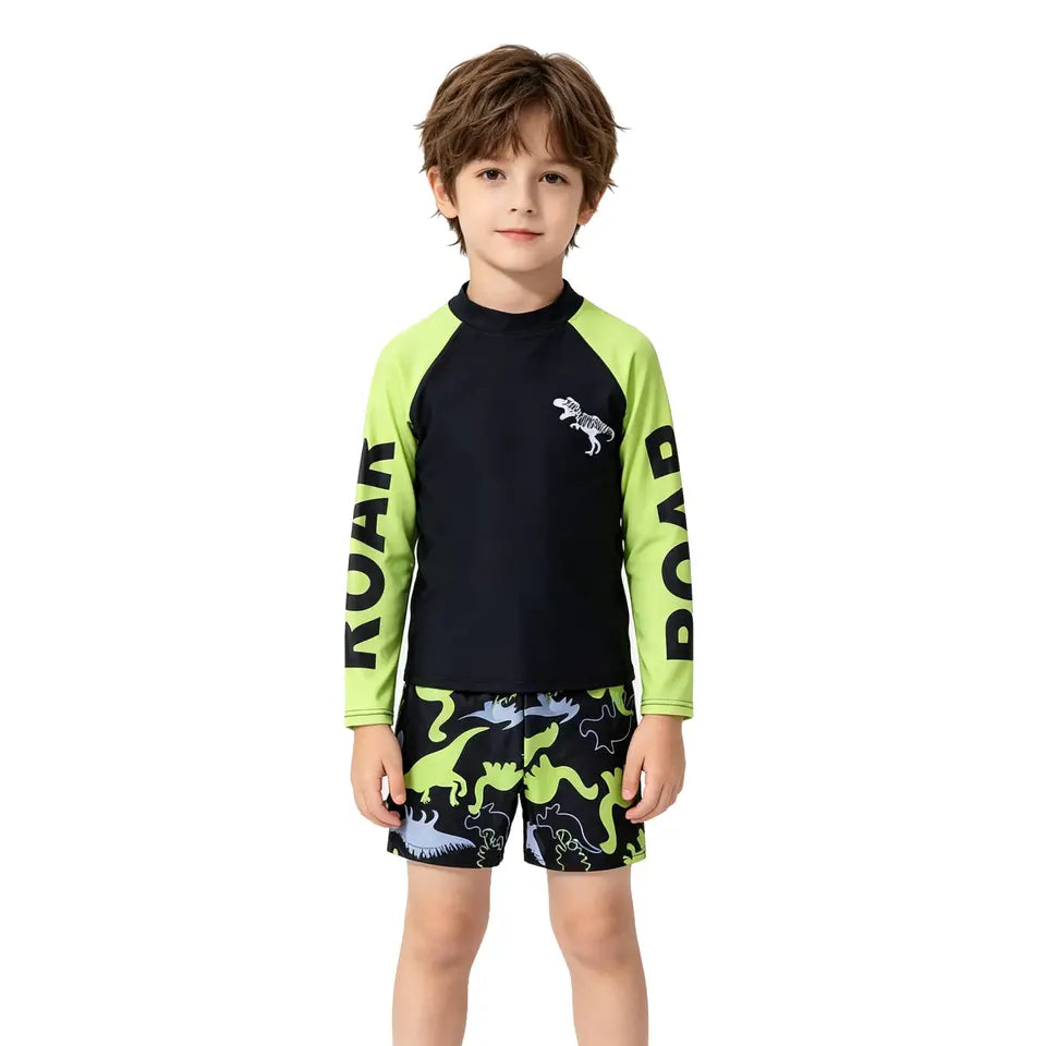 Boys Long Sleeve Two-Piece Swim Set detail