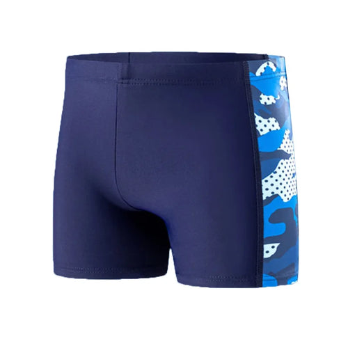 Boys swim trunks fabric and drawstring waist detail