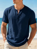 Men's Linen Henley Shirt