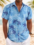 Man wearing the tropical Hawaiian shirt on the beach