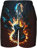 Teen Boys Flame Guitar Swim Shorts