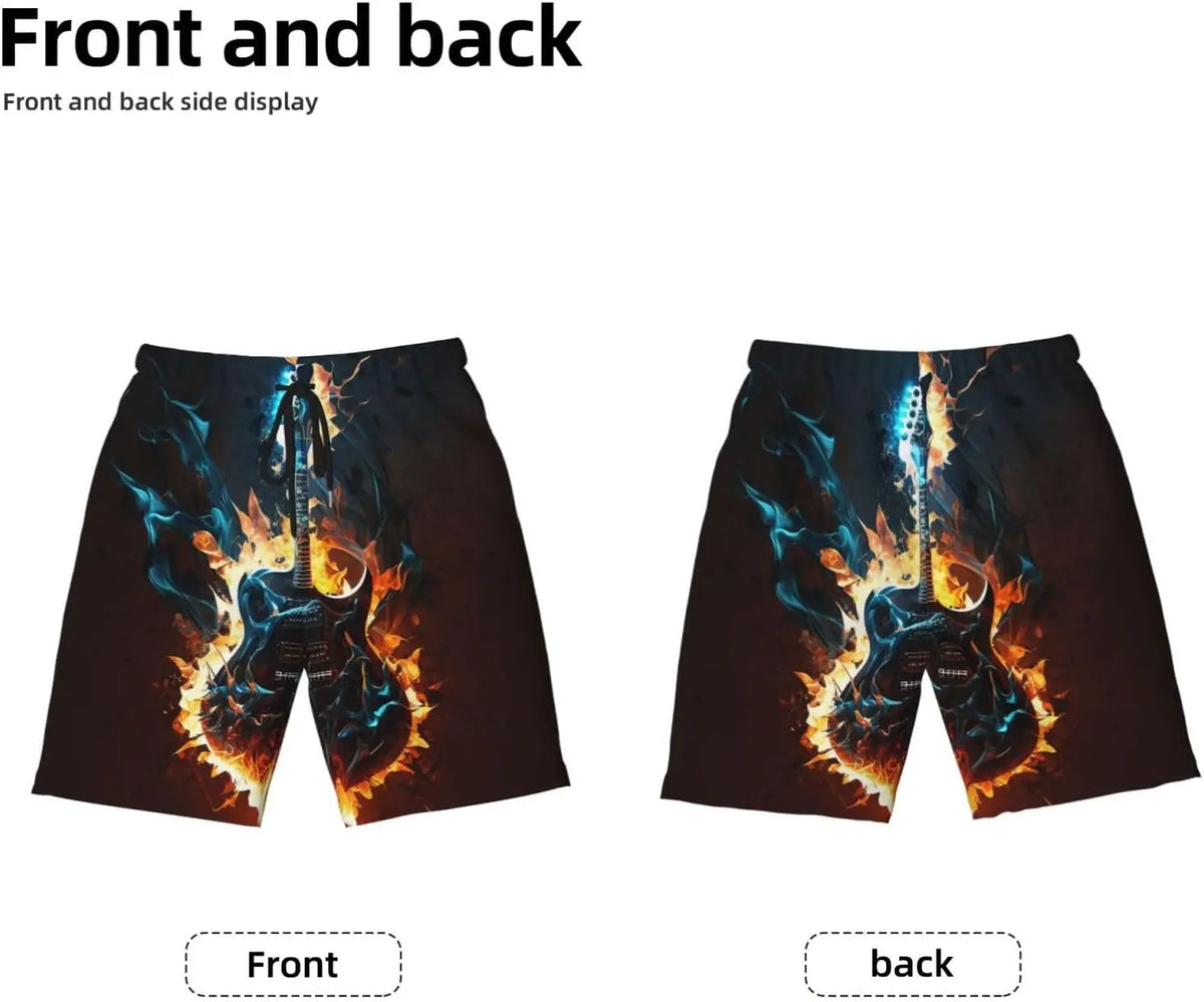 Teen Boys Flame Guitar Swim Shorts lifestyle