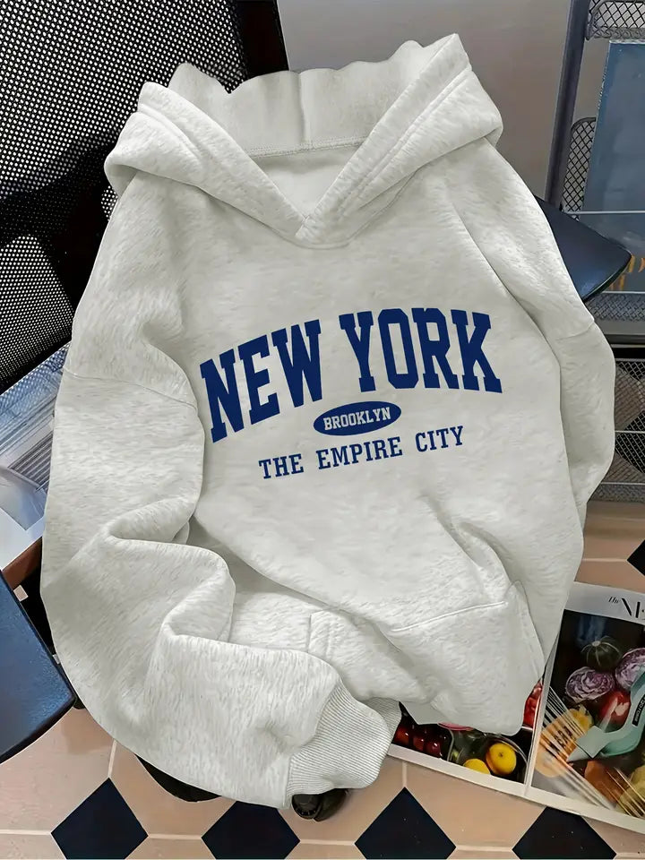 Women's Oversized Letter Print Hoodie