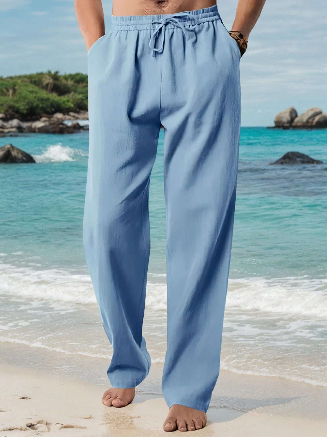 Men's Casual Beach Pants - Loose Breathable Trousers