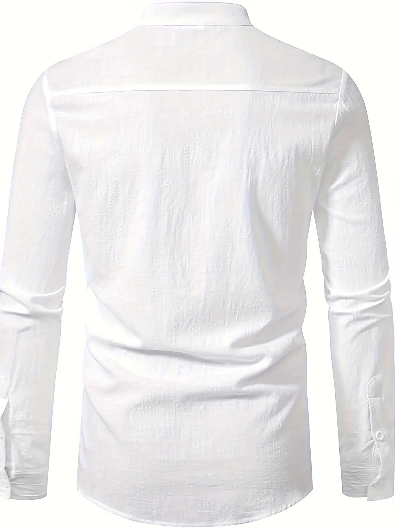 Men's Long Sleeve Linen Shirt - Casual Breathable Top