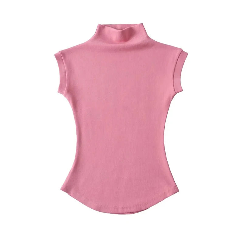 Women's Sleeveless Turtleneck T-Shirt