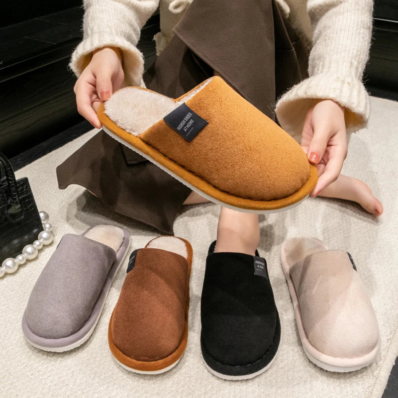 Winter Plush Slippers - Non-Slip Indoor House Shoes