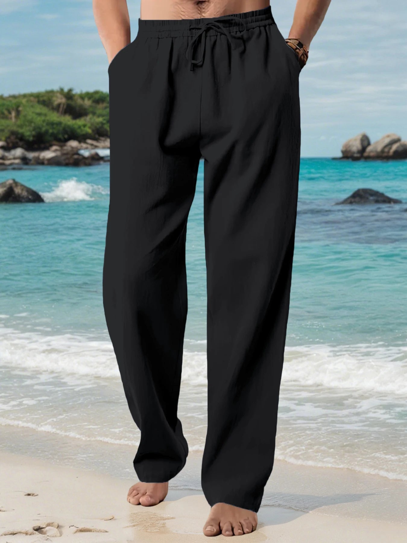 Men's Casual Beach Pants - Loose Breathable Trousers