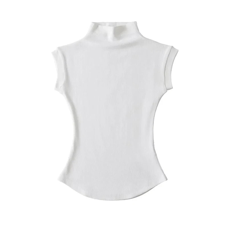 Women's Sleeveless Turtleneck T-Shirt