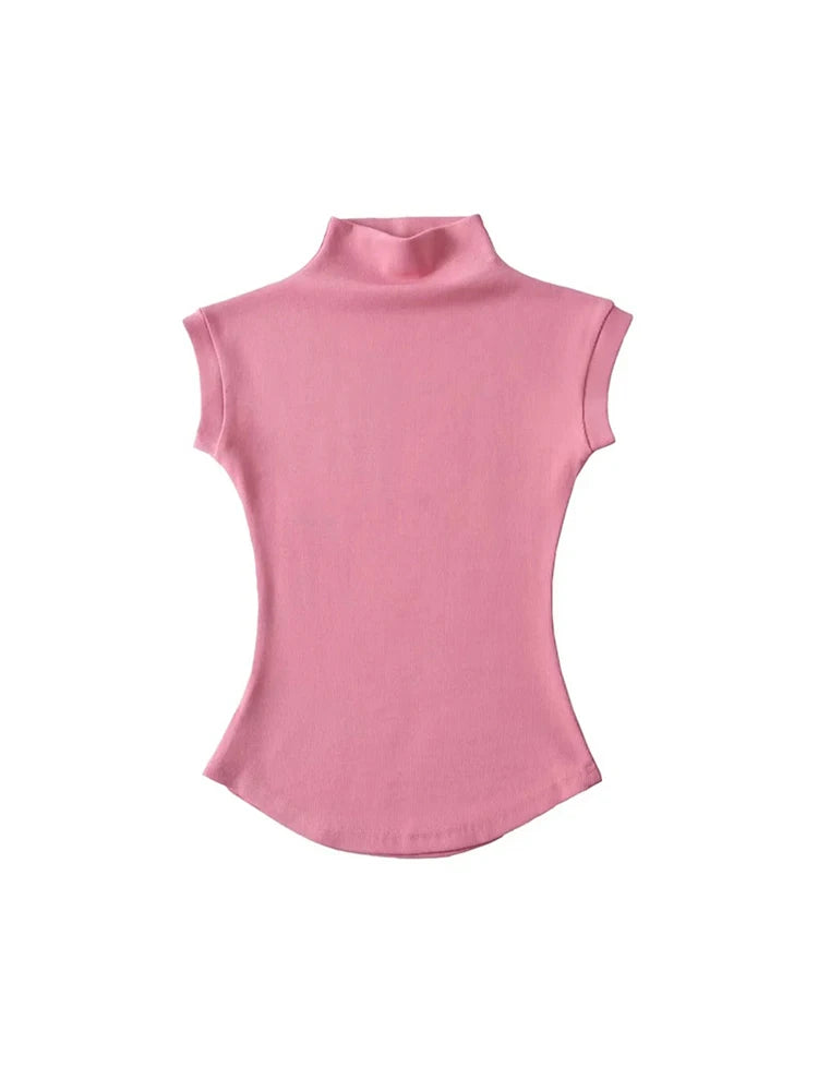 Women's Sleeveless Turtleneck T-Shirt