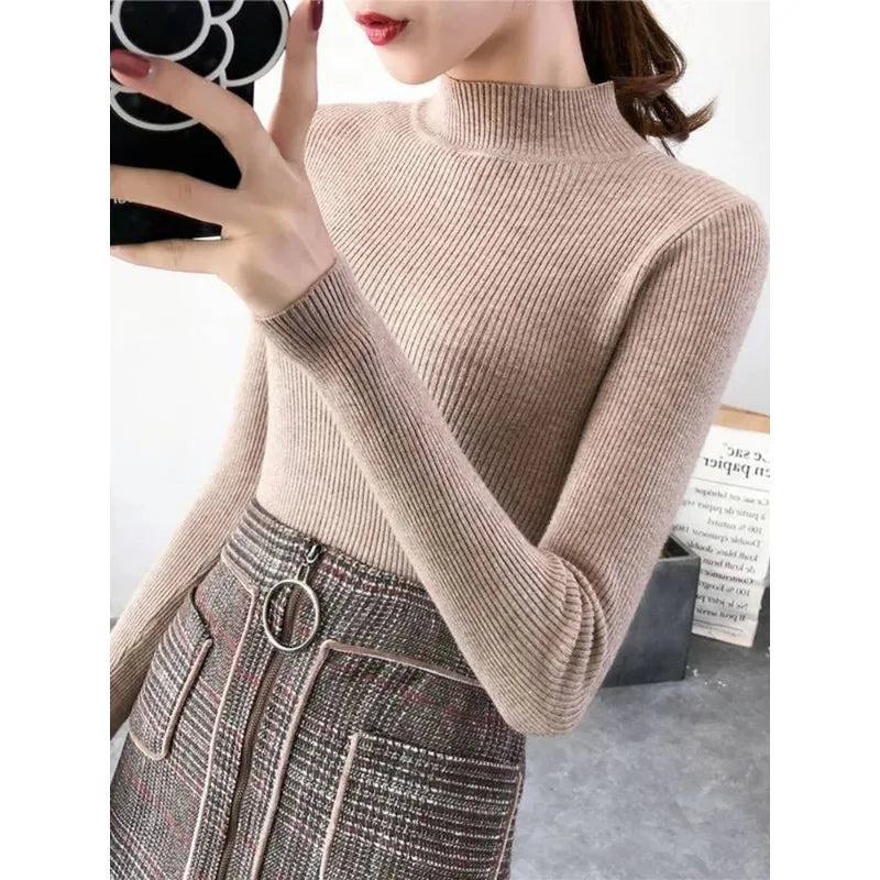 Mock Neck Pullover Sweater for Women
