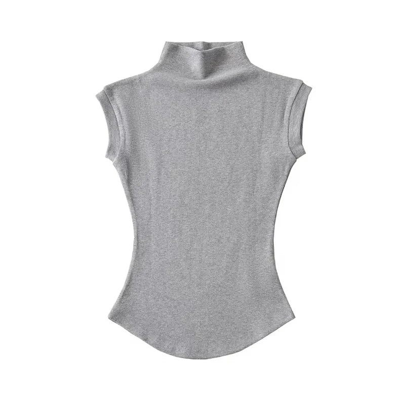 Women's Sleeveless Turtleneck T-Shirt