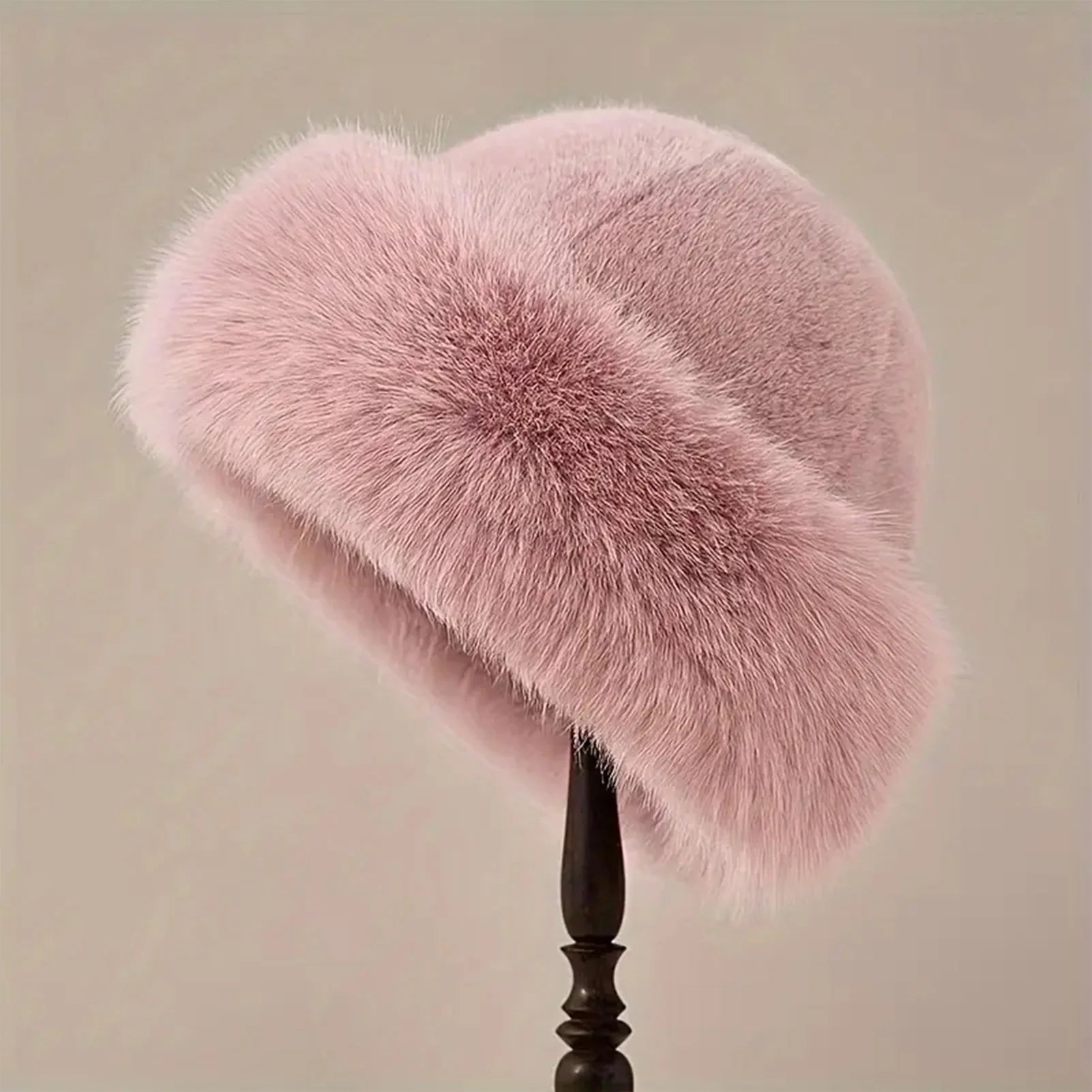 Women's Plush Winter Fur Hat - Warm Fluffy Beanie
