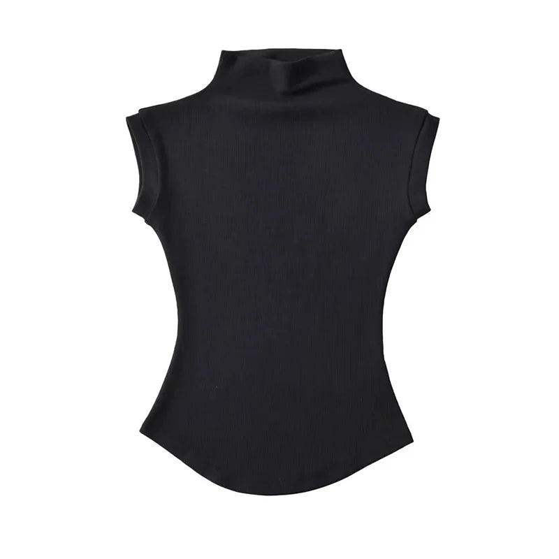 Women's Sleeveless Turtleneck T-Shirt